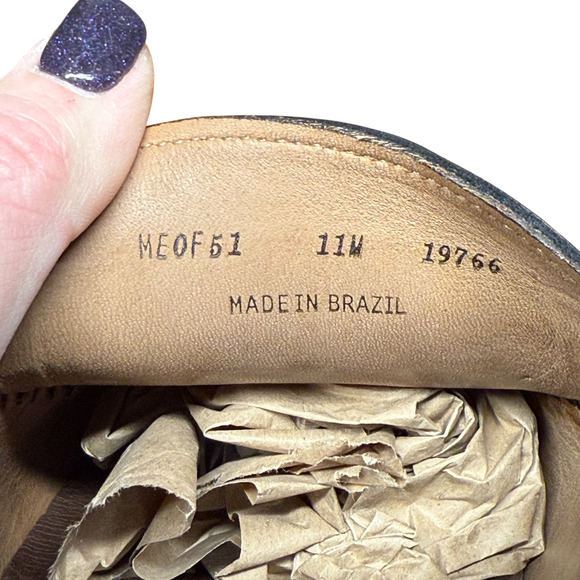 PETER MILLAR Crown Men's 11M Leather Horse Bit Loafer Black Casual Shoes Brazil - Picture 14 of 14